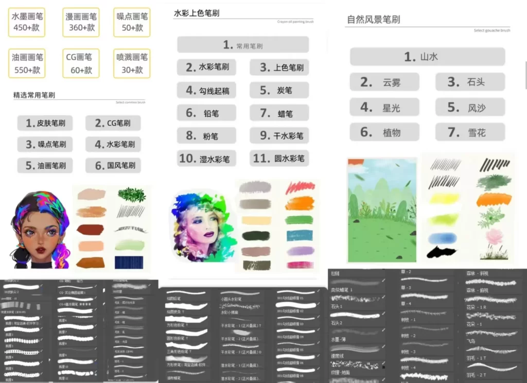 ps绘画超好用笔刷3000款合集1