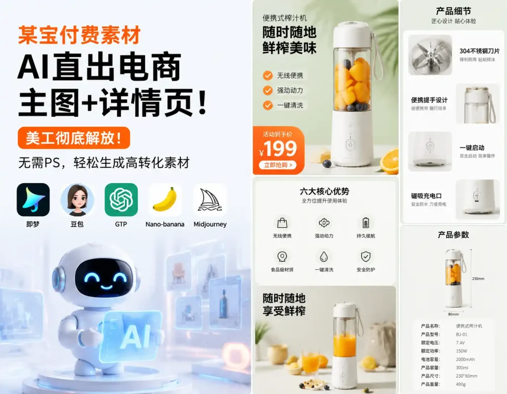 AI直出电商主图+详情页-tic