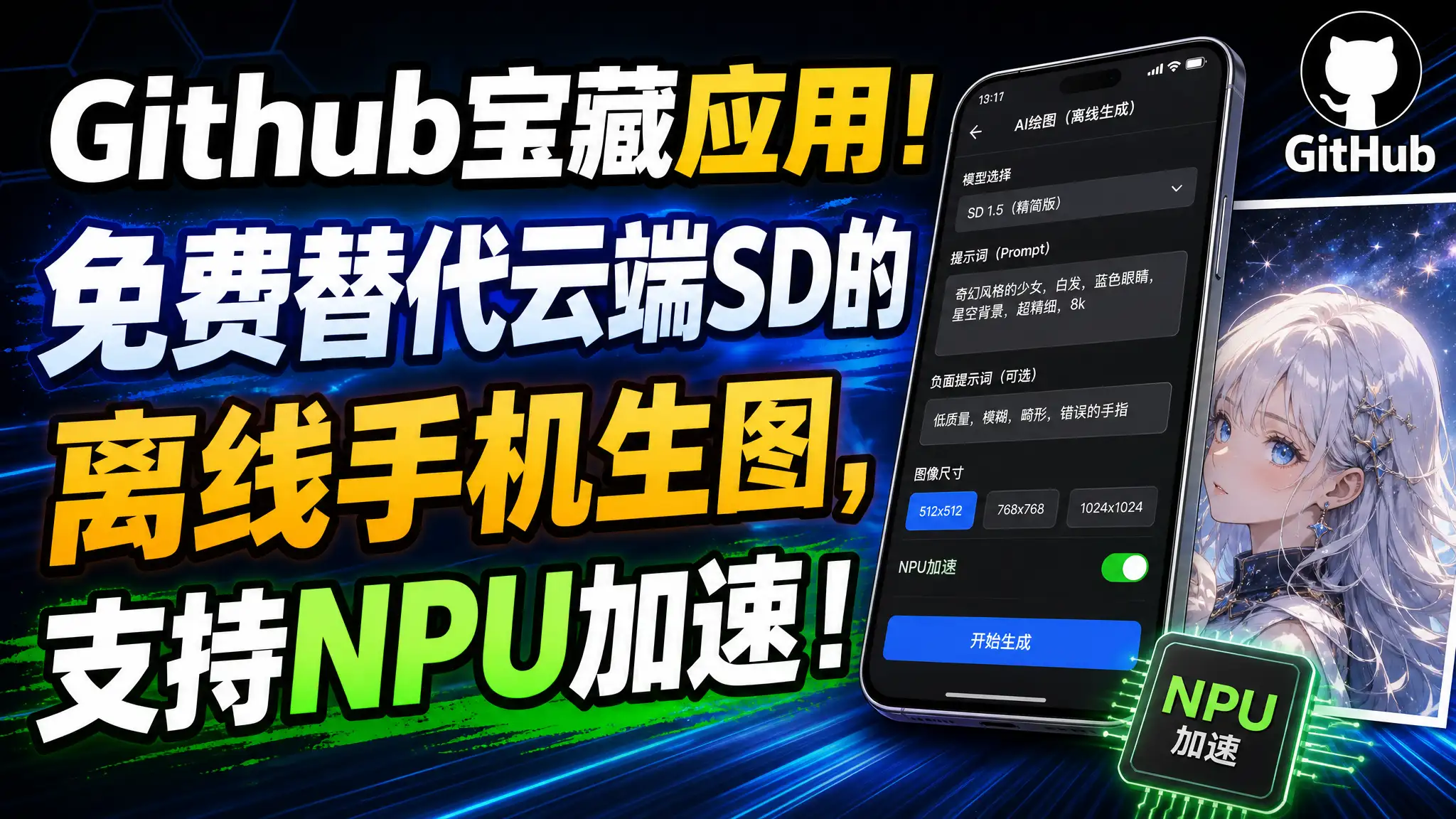 Github宝藏应用！免费替代云端SD的离线手机生图，支持NPU加速！-阿幸软件杂货间