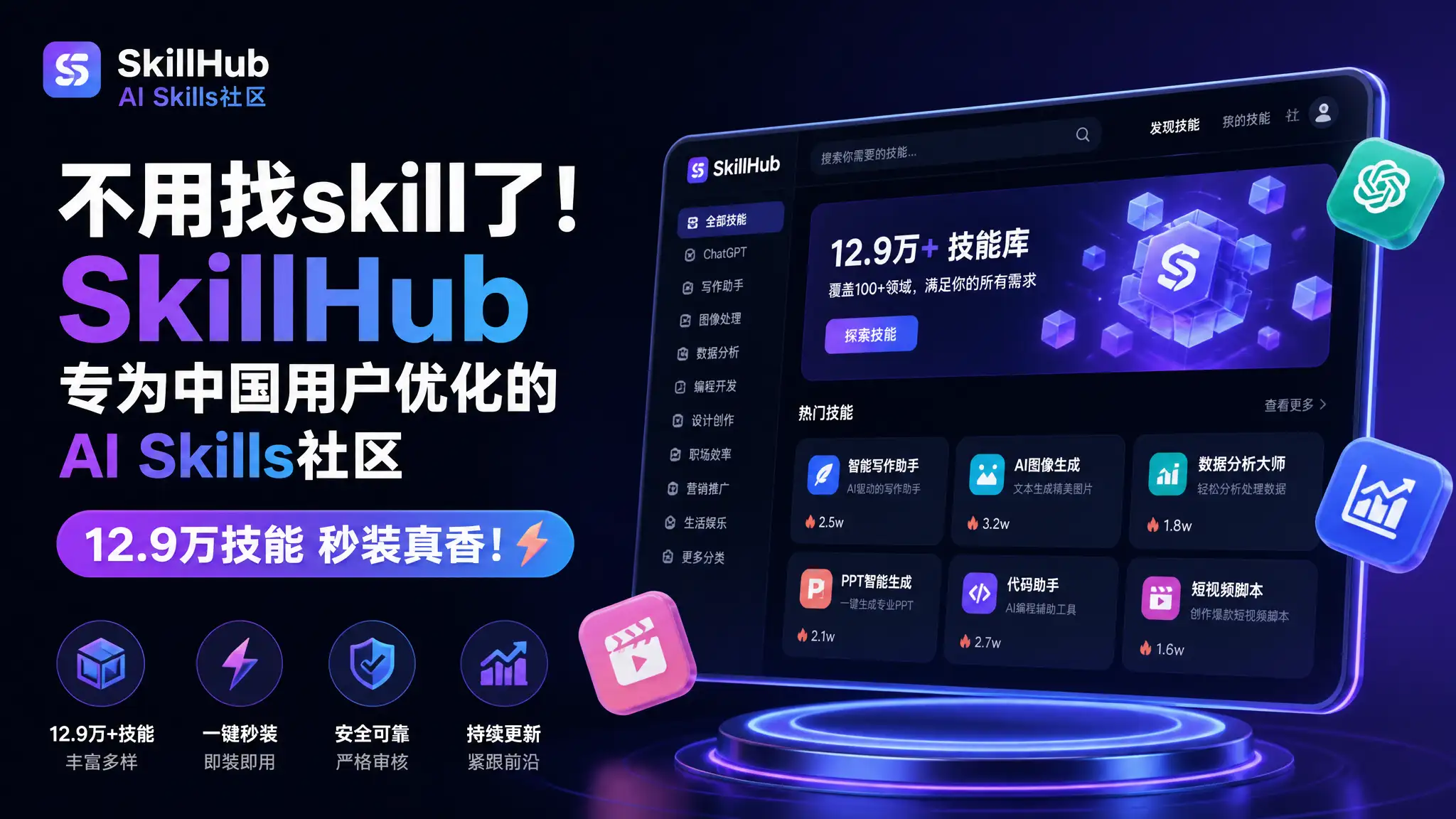 不用找skill了！SkillHub专为中国用户优化的AI Skills社区，12.9万技能秒装真香！-阿幸软件杂货间