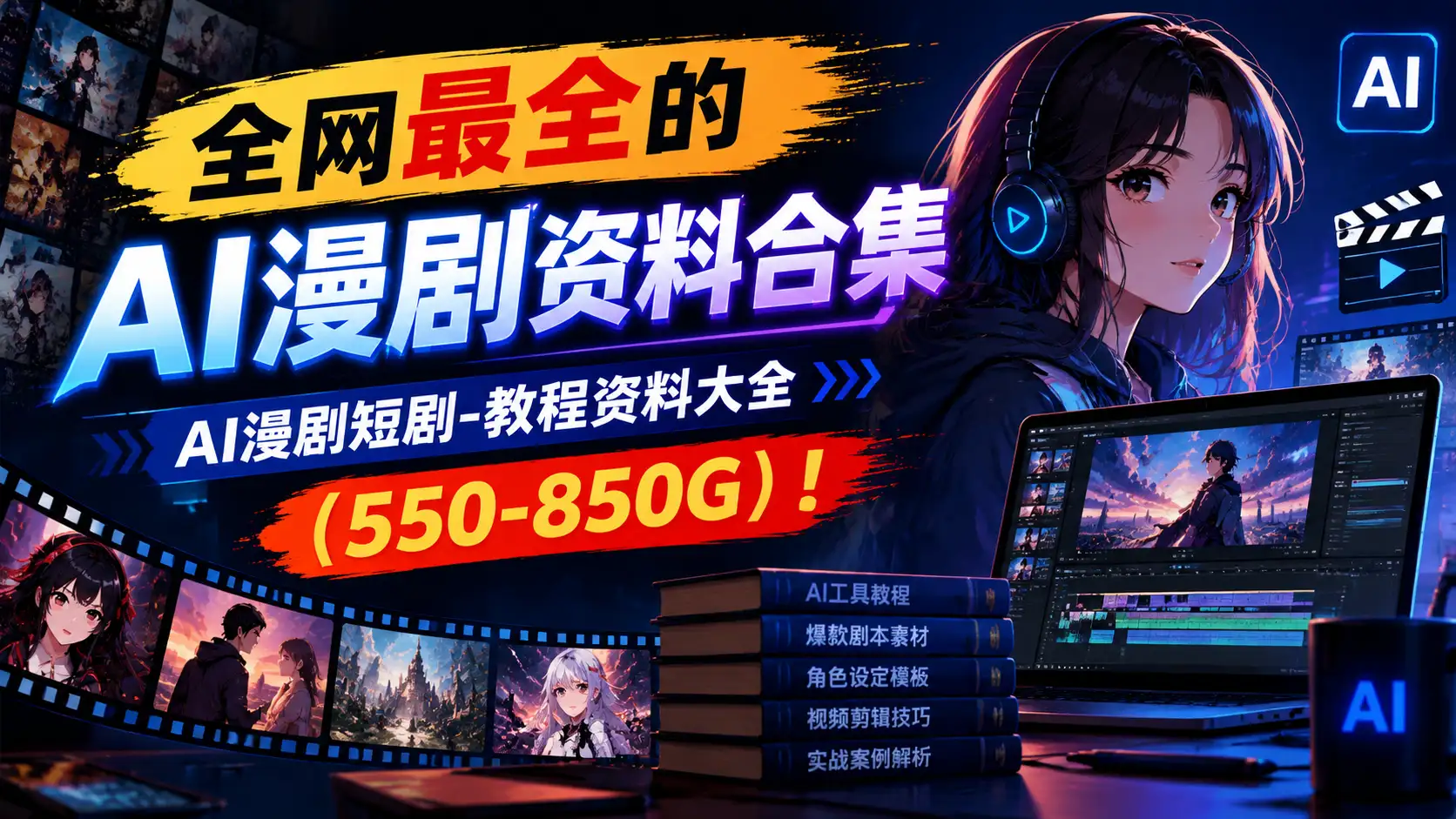 【全网最全的AI漫剧资料合集】AI漫剧短剧-教程资料大全（550-850G）-阿幸软件杂货间